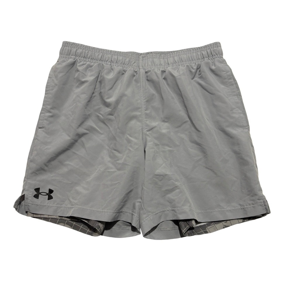 Under Armour Youth Boys Athletic Shorts Gray Size YL 26 x 5.5 *STAINED*
